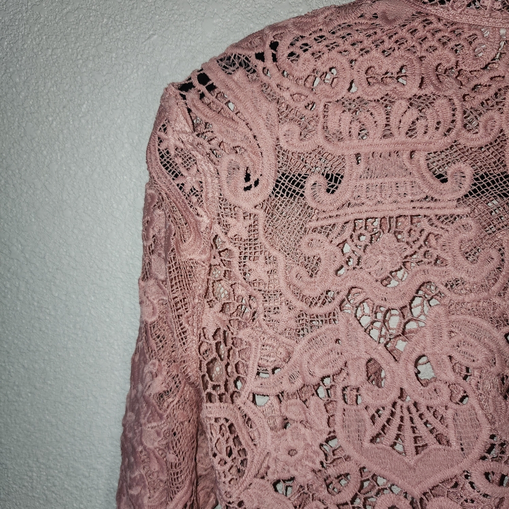 a'gaci Delicate Pink Lace Crop Top - Picture 6 of 9